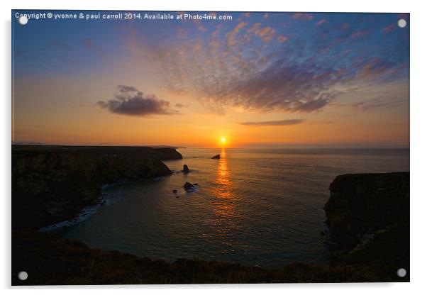  Cornish sunset Acrylic by yvonne & paul carroll