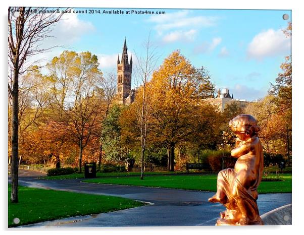  Kelvingrove Park looking towards Glasgow Universi Acrylic by yvonne & paul carroll