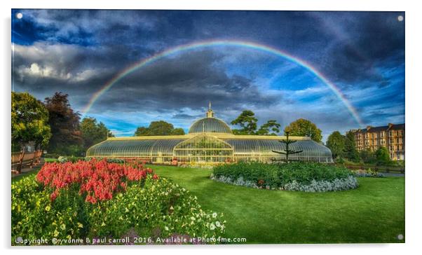 Rainbow over the Botanics Glasshouse - HDR Acrylic by yvonne & paul carroll