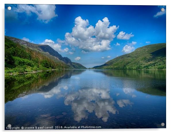Reflections on Cwellyn Lake, Snowdonia national Acrylic by yvonne & paul carroll