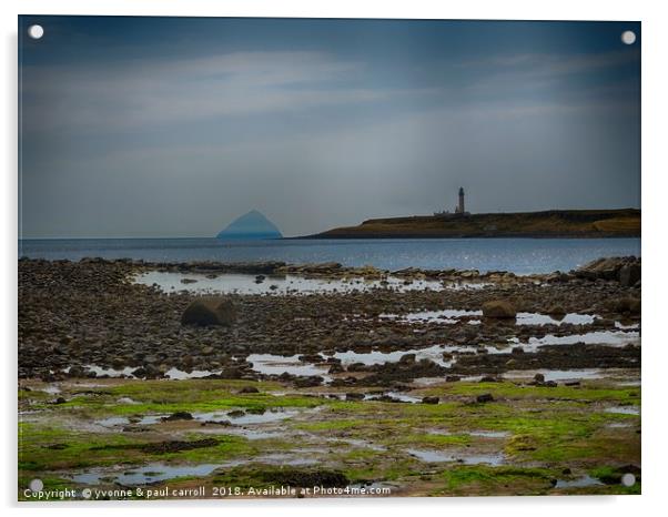 Kidonan beach looking over to the Ailsa Craig, Arr Acrylic by yvonne & paul carroll