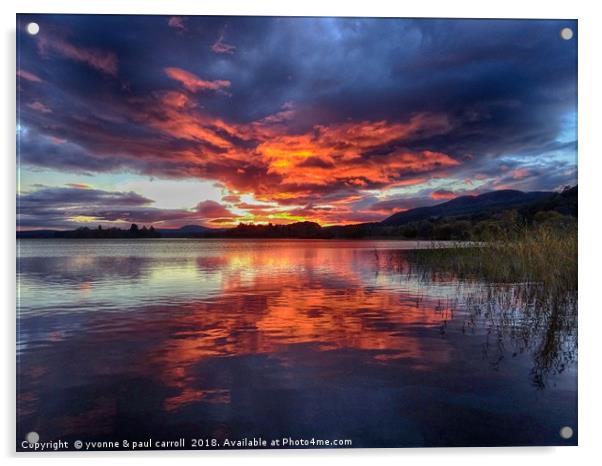 Lake of Menteith autumn sunset Acrylic by yvonne & paul carroll