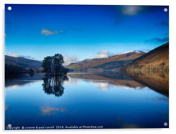 Loch Tay reflections from Kenmore Acrylic by yvonne & paul carroll