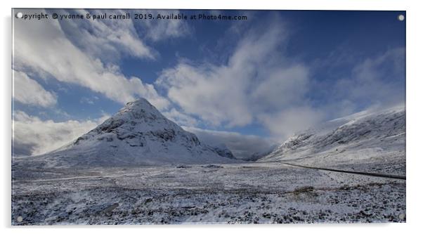 Glencoe mountains taken from the roadside Acrylic by yvonne & paul carroll