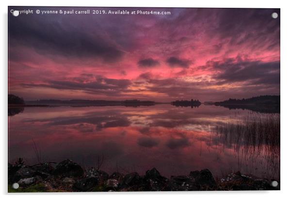 Lake of Menteith winter sunset Acrylic by yvonne & paul carroll