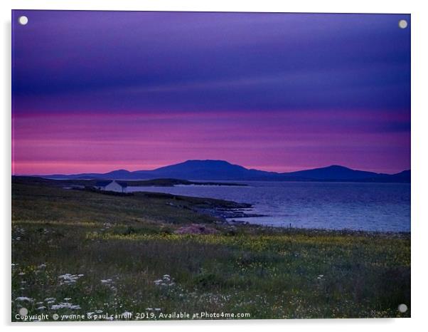 Sunset at Scurrival, Isle of Barra Acrylic by yvonne & paul carroll