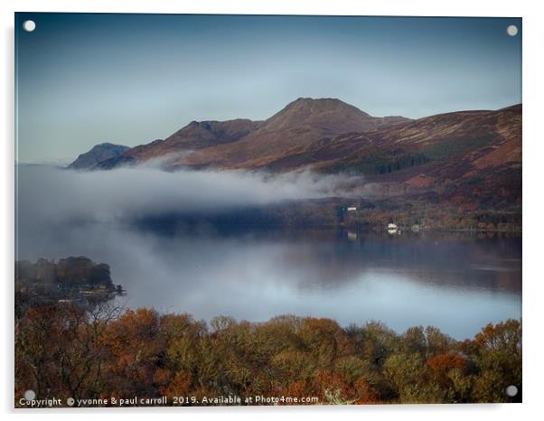 Loch Lomond and Ben Lomond with low lying mist Acrylic by yvonne & paul carroll