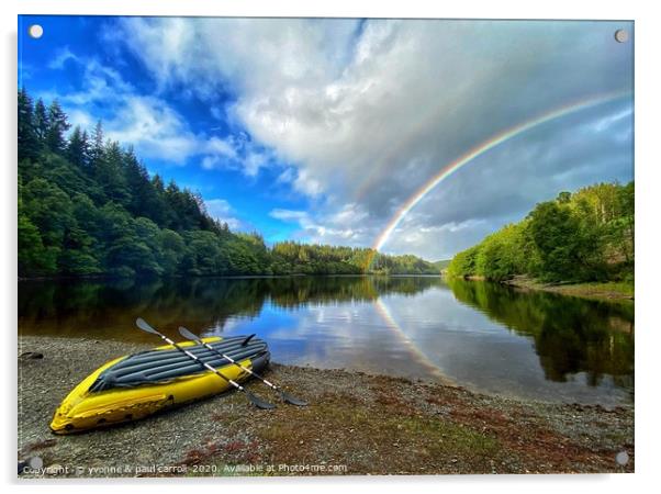 Rainbow over Loch Drunkie, The Trossachs Acrylic by yvonne & paul carroll
