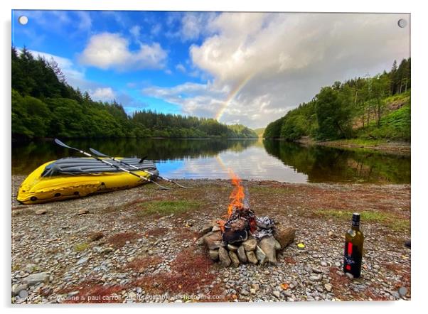 Wild camp at Loch Drunkie Acrylic by yvonne & paul carroll