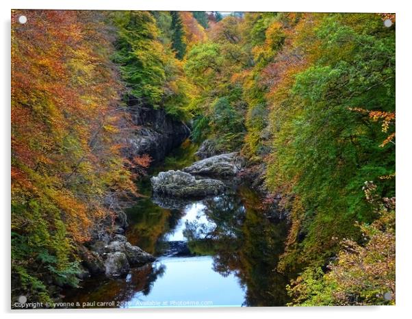 Killiecrankie Gorge in Autumn Acrylic by yvonne & paul carroll