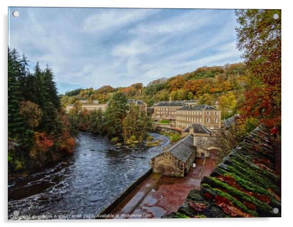New Lanark in autumn Acrylic by yvonne & paul carroll