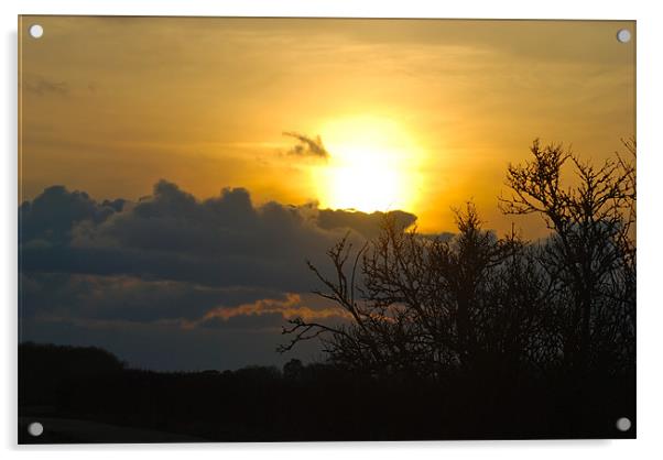 Sunset over Sunk Island Acrylic by Lynne Easton