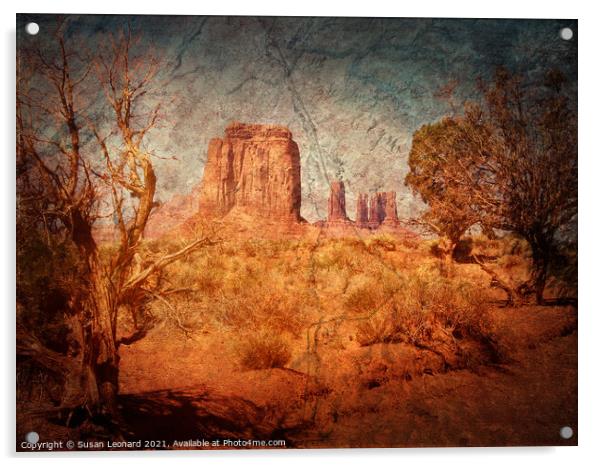 Monument Valley with aged affect Acrylic by Susan Leonard