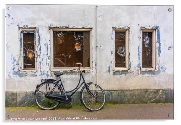 Old Bicycle Acrylic by Susan Leonard