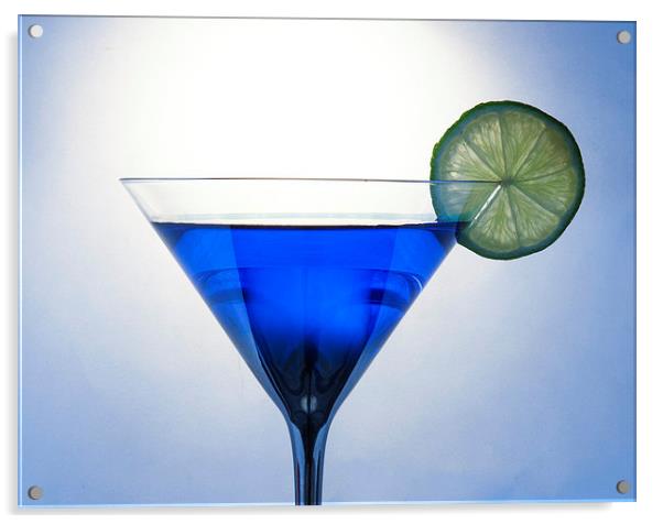 Blue Sapphire Martini Acrylic by David Pacey
