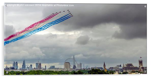 Red Arrows flying over Buckingham Palace Acrylic by Phil Robinson