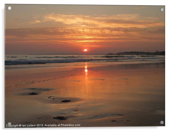 Praia da Rocha Sunset Acrylic by Ian Lintern