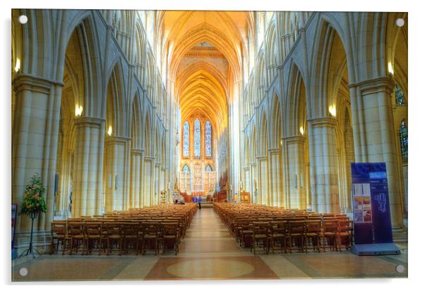 Truro cathedral Acrylic by Tony Brooks