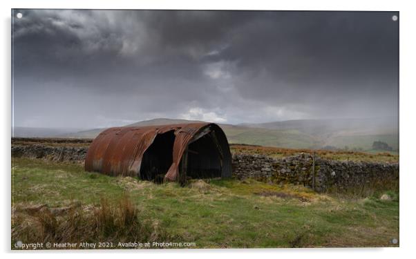 rusty old shed in North Pennine AONB Acrylic by Heather Athey