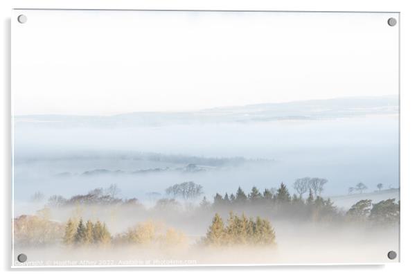 Northumberland Morning Mists Acrylic by Heather Athey
