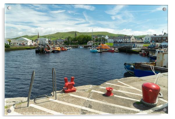 Harbour scene at Girvan, Scotland Acrylic by Heather Athey