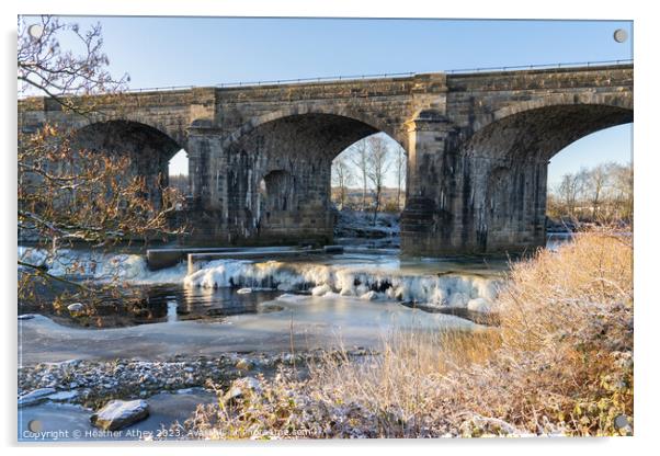 Alston Arches, Haltwhistle, Northumberland in Winter Acrylic by Heather Athey