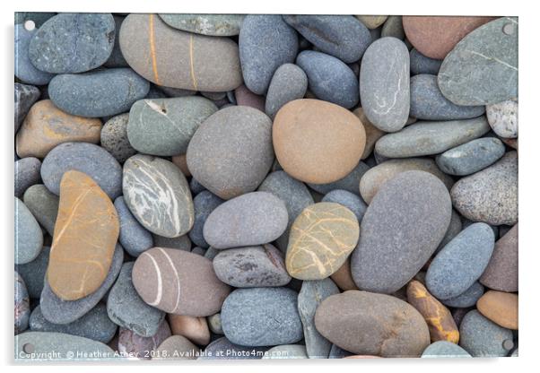 Pebbles on the Beach Acrylic by Heather Athey