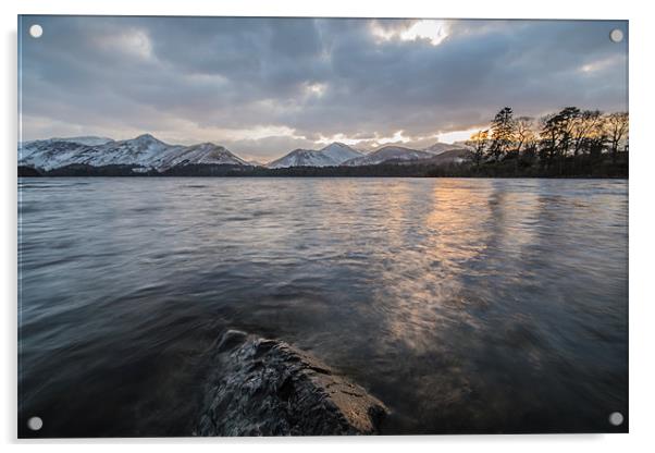 Looking over to Catbells and Hopegill Head Acrylic by Phil Tinkler