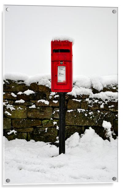 Lone cold postbox Acrylic by andrew pearson