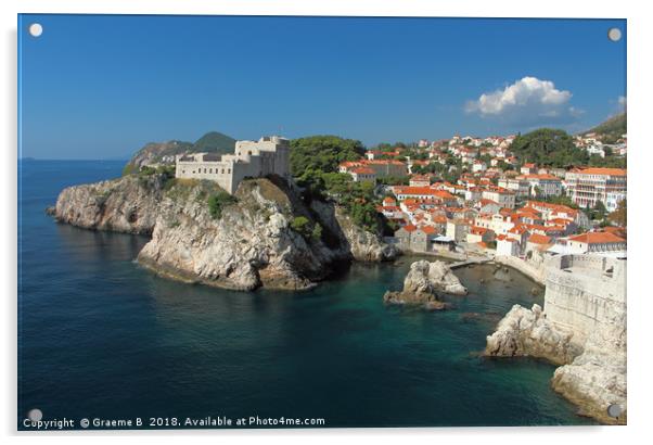 Dubrovnik Outside The Walls Acrylic by Graeme B