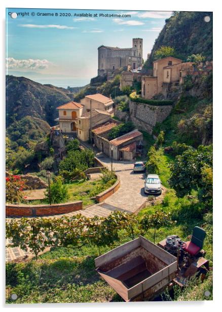 Mountain Village in Sicily Acrylic by Graeme B