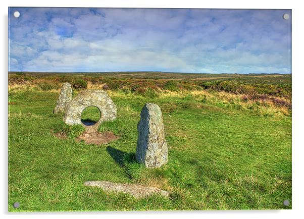 Men-An-Tol at Madryn Cornwall Acrylic by Dave Bell