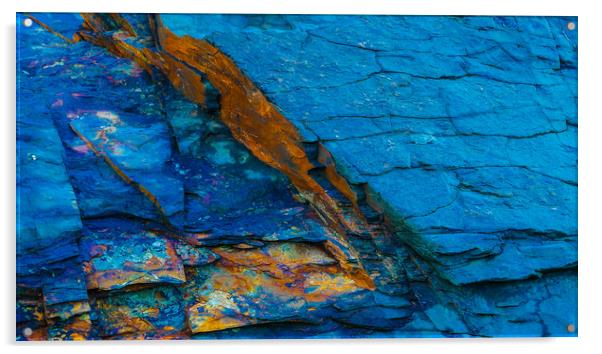 Rock Colorful Fault Acrylic by Dave Bell