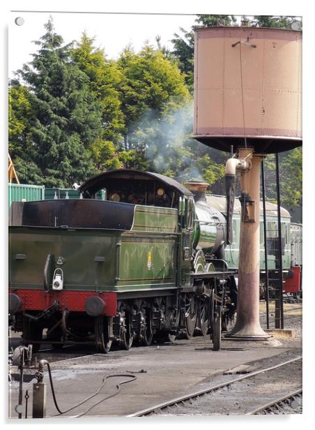           Steam Loco at The Water Tank Acrylic by Dave Bell