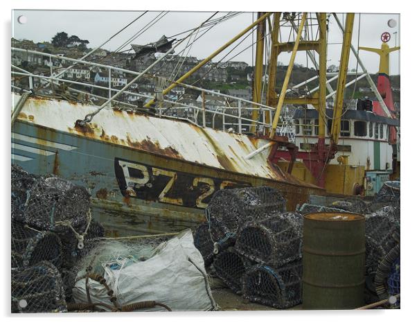 Grey Trawler Acrylic by Dave Bell