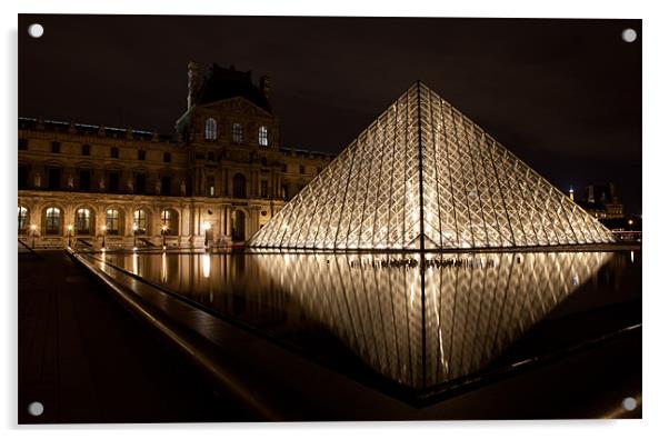 Louvre Museum Pyramid Paris Acrylic by Catherine Kiely