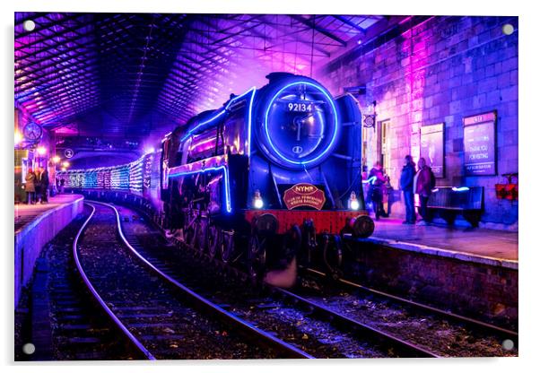 Illuminated North York Moors railway 2021 Acrylic by Martin Williams