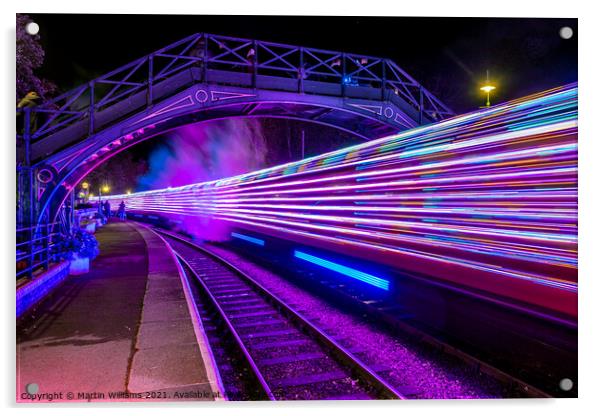 Warp Speed - Illuminated North York Moors railway 2021 Acrylic by Martin Williams