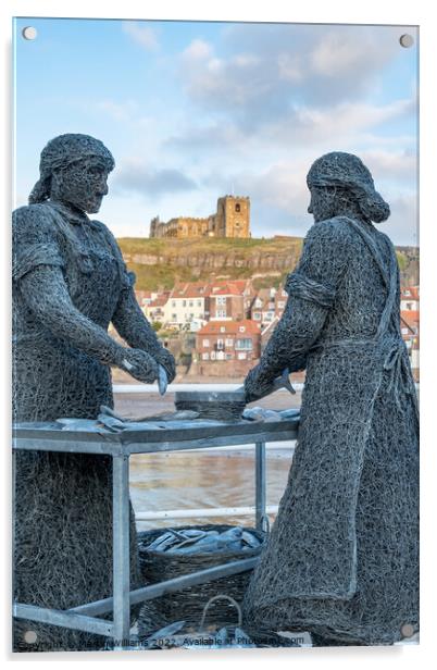 Herring Girls, Whitby Acrylic by Martin Williams