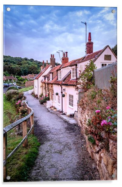 Row of cottages in Sandsend, North Yorkshire Acrylic by Martin Williams