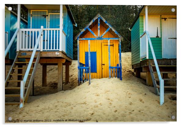 Wells-next-the-Sea beach hut Acrylic by Martin Williams