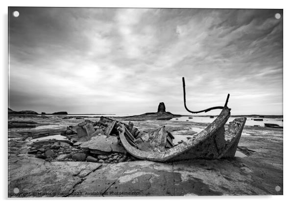 Shipwreck at Saltwick Bay, North Yorkshire Acrylic by Martin Williams