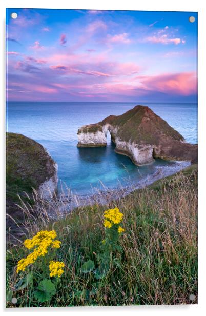 Sunset at High Stacks Arch, Flamborough Head Acrylic by Martin Williams