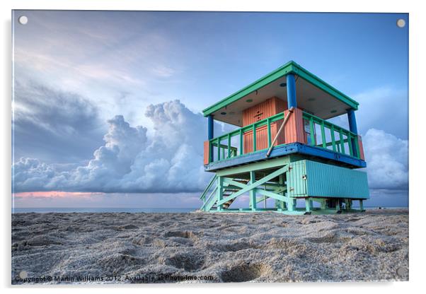 Miami LifeGuard Tower 3 Acrylic by Martin Williams