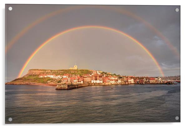 Double Rainbow over Whitby Acrylic by Martin Williams