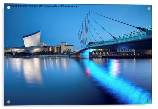 Salford Quays Media Bridge and Imperial War Museum Acrylic by Martin Williams