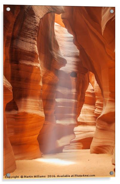 Upper Antelope Canyon, Page, Arizona Acrylic by Martin Williams
