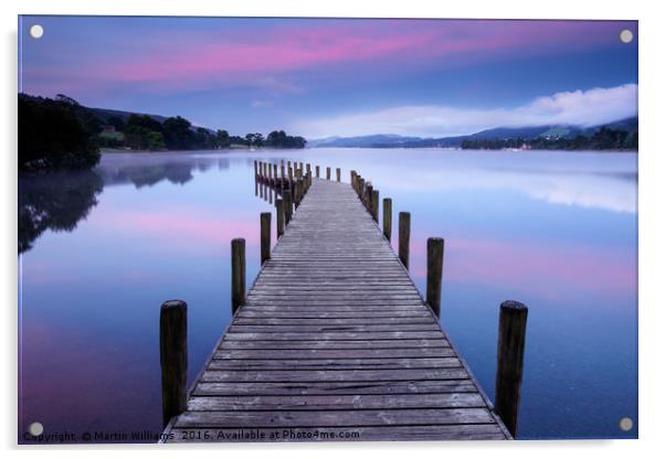 North Jetty at Coniston Water Acrylic by Martin Williams