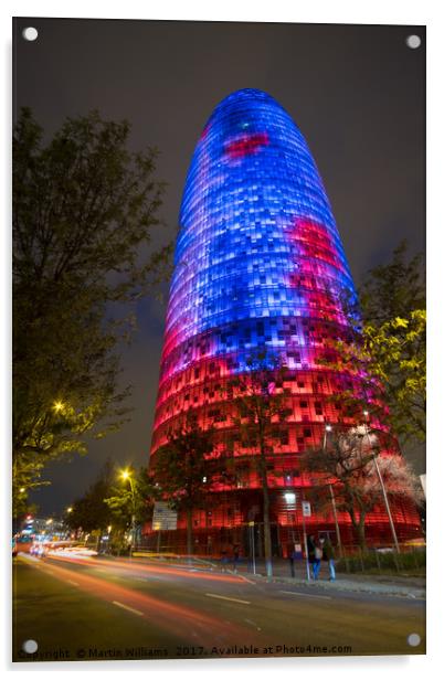 Torre Agbar - Barcelona Acrylic by Martin Williams