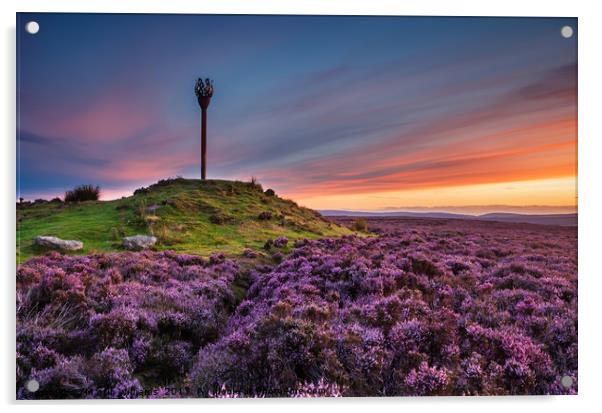 Danby Beacon, North York Moors  Acrylic by Martin Williams